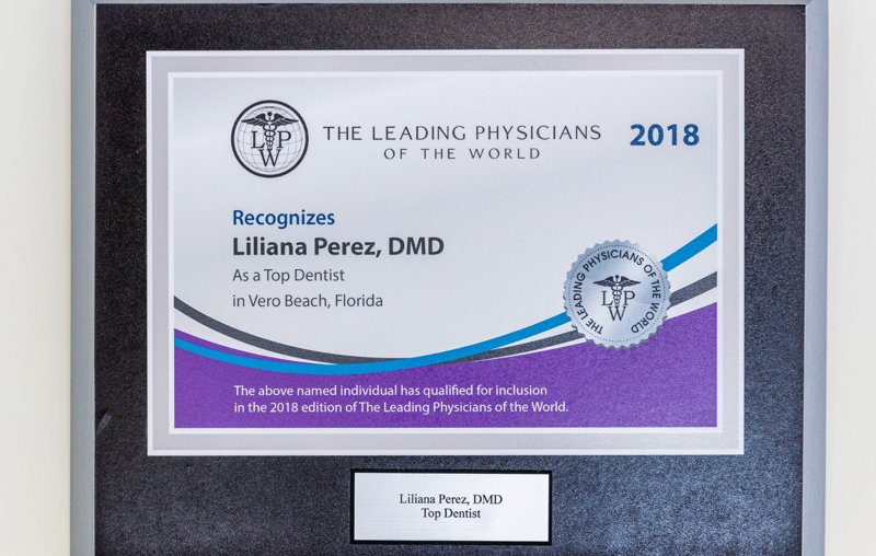 Leading Physicians of the World 2018 — Liliana Perez DMD — Pelican Dental Care Vero Beach
