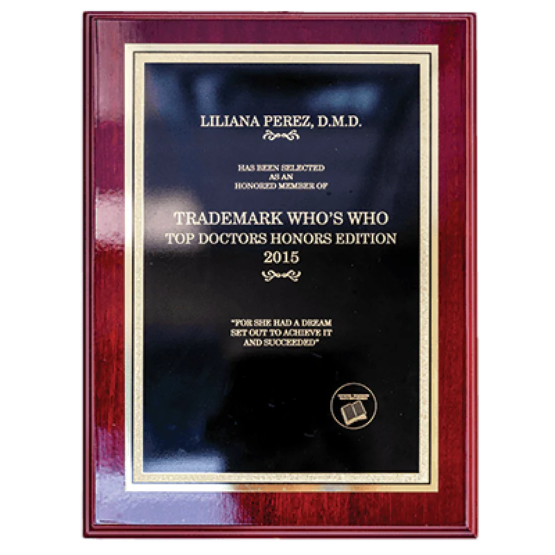 Trademark Who’s Who Top Doctors Honors Edition 2015 — Liliana Perez DMD — Pelican Dental Care Vero Beach